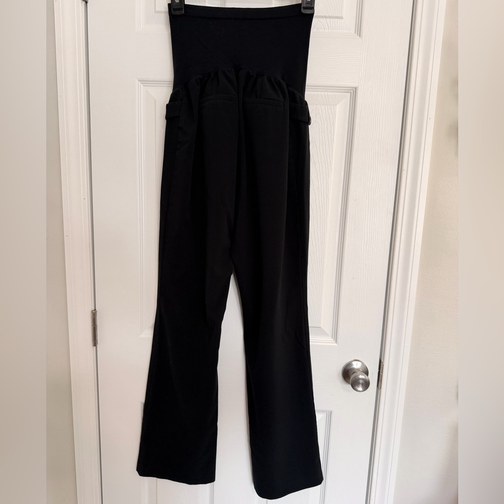 Motherhood Maternity Black Dress Pants Elastic Waist Straight Leg Slacks Women L - Picture 6 of 9